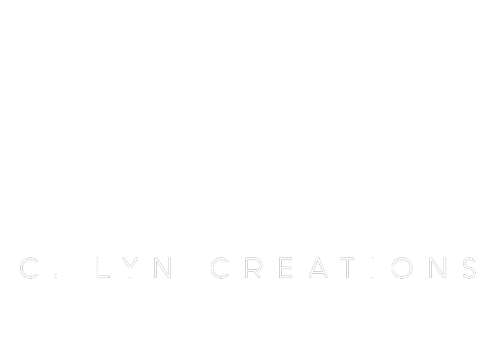 C Lyn Creations Logo - White (Mountains)